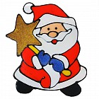 Наклейка на стекло «Дед Мороз со&nbsp;звездой в&nbsp;руках»