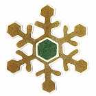 Наклейка на стекло «Золотая снежинка многогранник»