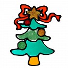 Наклейка на стекло «Ёлка с&nbsp;бантиком»