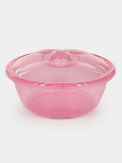 Чашка круглая прозрачная с крышкой