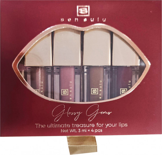 Набор мини-блесков для губ, 4 оттенка