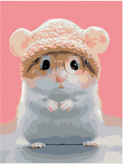 Картина по номерам «Хомяк в шапочке»