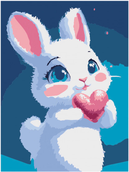 Картина по номерам «Влюбленный зайчик»