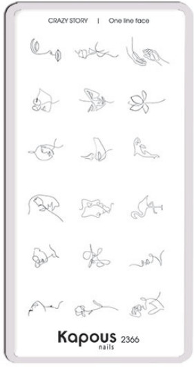 Пластина для стемпинга «One line face»