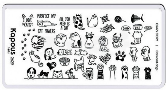 Пластина для стемпинга «Cats and dogs»