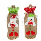 Одежда на бутылку «Снеговичок, красные ножки»