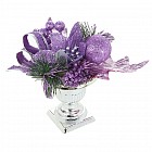 Композиция новогодняя в вазе «Цветочек фиолет»