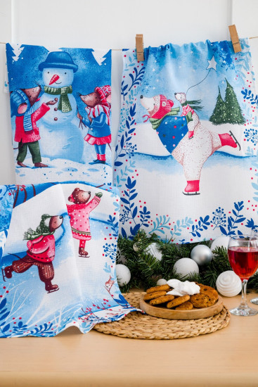 Набор полотенец кухонных «Снежные забавы»