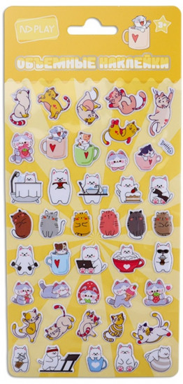 Объемные-мини наклейки «Усатики»