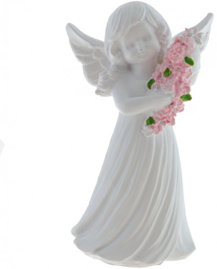 Сувенир «Белоснежный ангел-девочка с охапкой роз»
