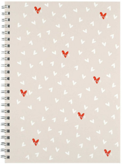 Блокнот «Сердечки на бежевом»
