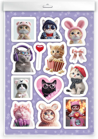 Набор наклеек «Милые котики»
