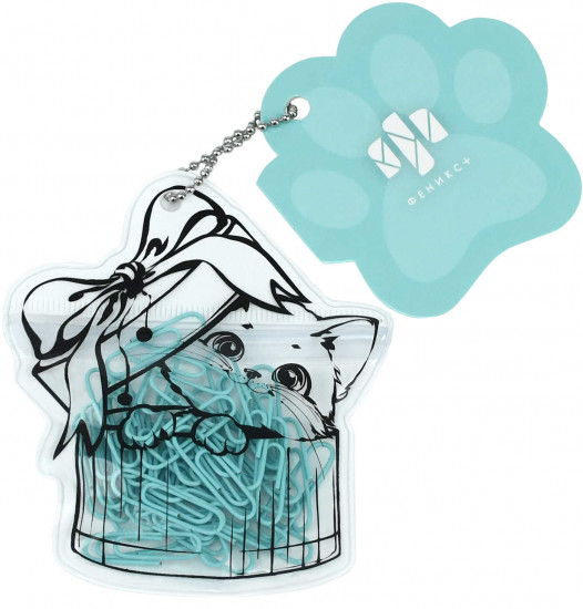 Скрепки канцелярские «Котёнок в коробке»