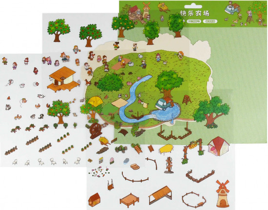 Наклейки-румбокс для создания миниатюрных сцен «Счастливая ферма»