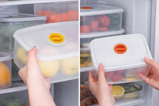 Набор контейнеров для хранения продуктов с вентиляционным клапаном