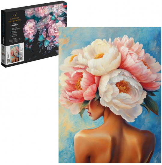 Картина по номерам «Девушка-пион»