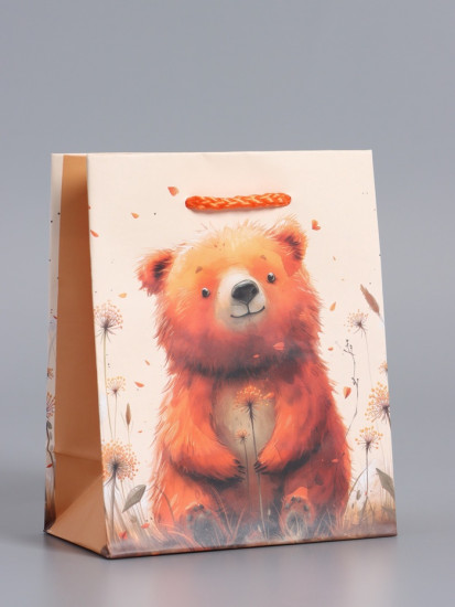 Пакет подарочный «Мишка в поле»