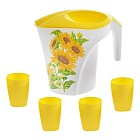 Кувшин «Подсолнухи» (3 л) и 4 стакана