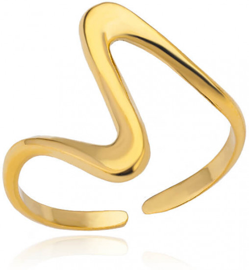 Кольцо женское открытое «Волна»