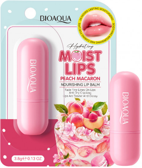 Питательный увлажняющий гигиенический бальзам для губ «Peach Macaron»