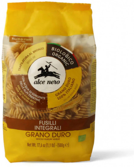 Фусилли органические итальянские макароны из цельной пшеницы твердых сортов