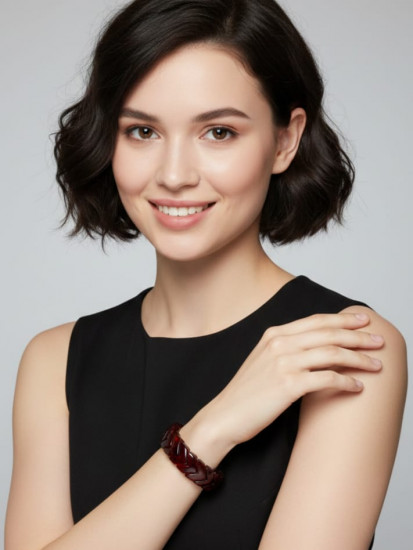 Браслет «Коньячный янтарь», имитация