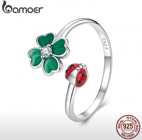 Кольцо «Клевер и божья коровка»