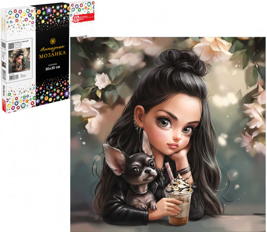 Алмазная мозаика «Мулатка с собачкой»