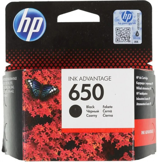 Картридж HP 650 Black Original Ink Advantage Cartridge для Deskjet Ink Advantage 2515, черный