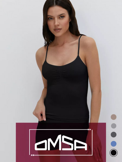 Майка-топ женская на тонких регулируемых бретелях с вкладышами