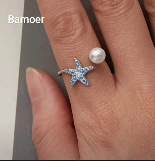 Кольцо с жемчугом «Морская звезда»