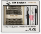 Набор пучковых ресниц с пинцетом и клеем «DIY Eyelash 3D Lash Collection»