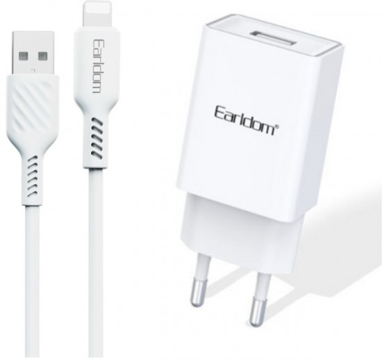 Комплект СЗУ Earldom ES-EU27 2.1A 1xUSB порт + кабель Lightning