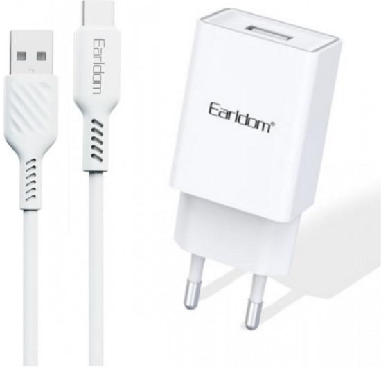 Комплект СЗУ Earldom ES-EU27 2.1A 1xUSB порт + кабель Type-C