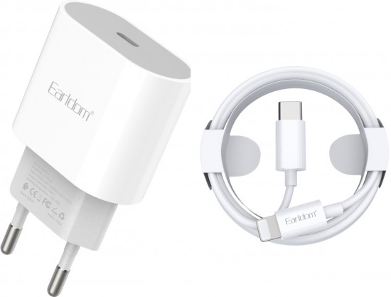 Комплект СЗУ Earldom ES-EU42CL 20W QC3.0 1xType-C порт + кабель Type-C-Lightning