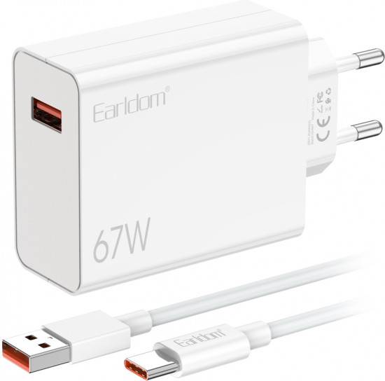 Комплект СЗУ Earldom ES-EU47 67W 1xUSB порт + кабель Type-C