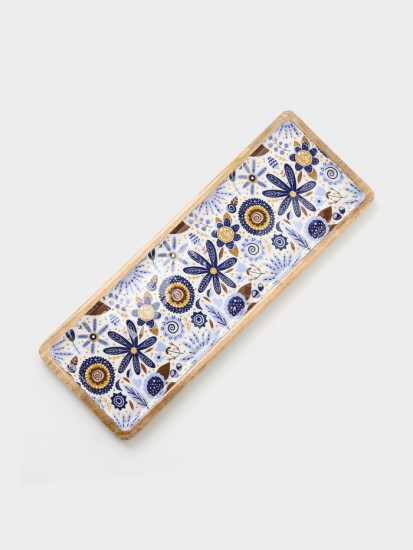 Блюдо прямоугольное «Васильки»