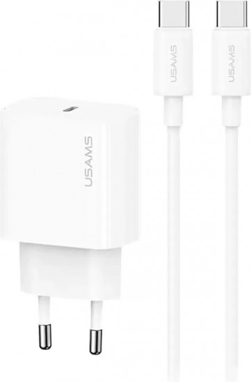 Комплект СЗУ Usams OYXLTZ01 20W Type-C порт + кабель Type-C-Type-C