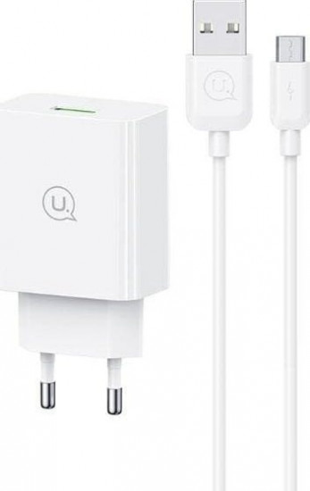 Комплект СЗУ Usams SC Series 3A 18W QC3.0 1xUSB порт + кабель MicroUSB