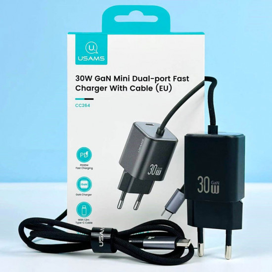 СЗУ Usams CC264 JC Series 30W Type-C порт с кабелем Type-C