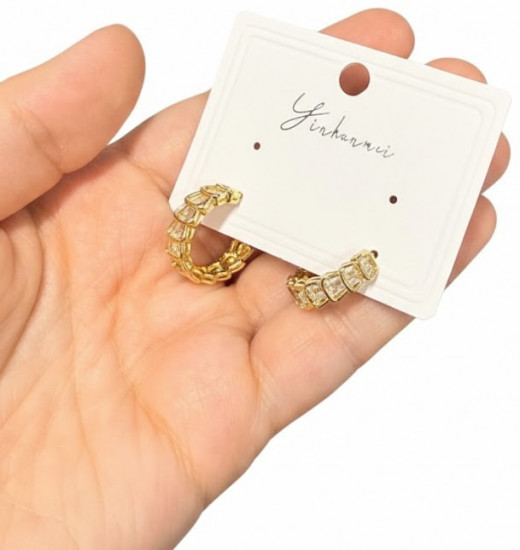 Серьги-кольца «Бриллиантовый каскад»