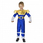 Карнавальный костюм «Небесный воин», 3 предмета: комбинезон, пояс, наплечники, рост 120-130 см