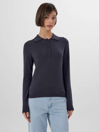 Лонгслив-поло женский