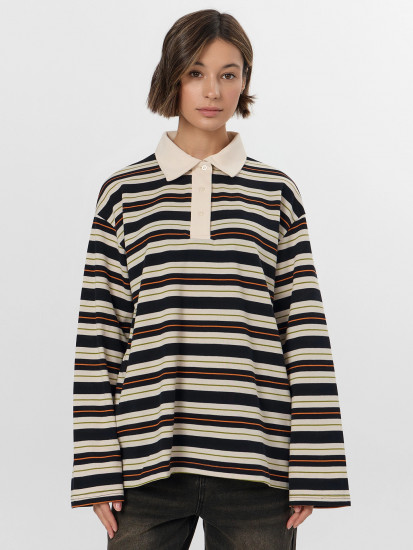 Лонгслив-поло женский