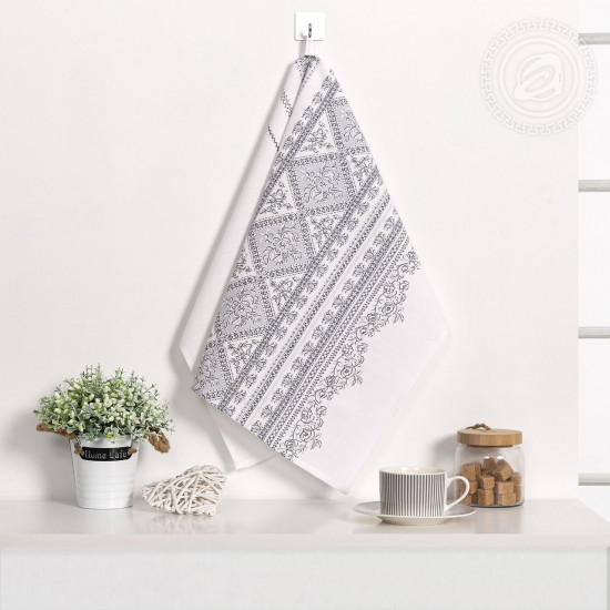 Полотенце кухонное из рогожки «Пионы»