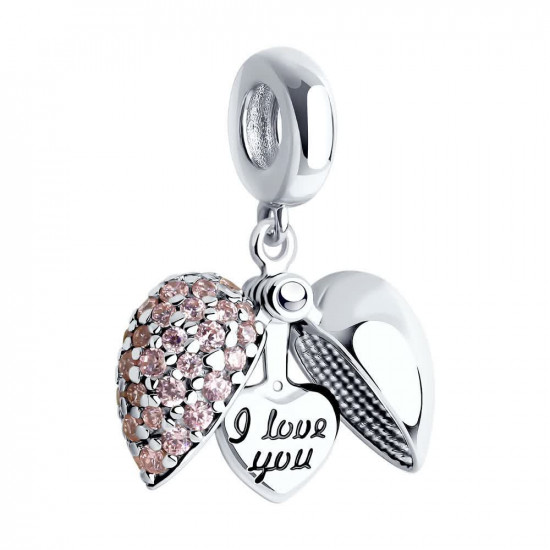 Подвеска-шарм из серебра с эмалью и фианитами