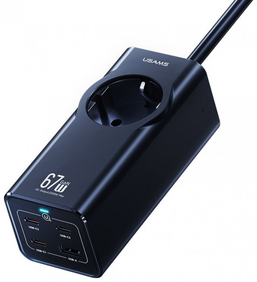 СЗУ настольное USAMS CC225 67W 1xUSB+3xType-C+1xEU порты