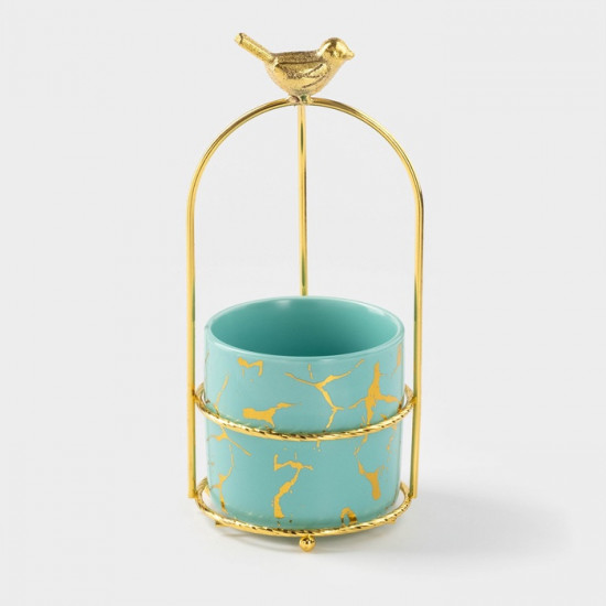 Конфетница «Изумруд. Птичка»