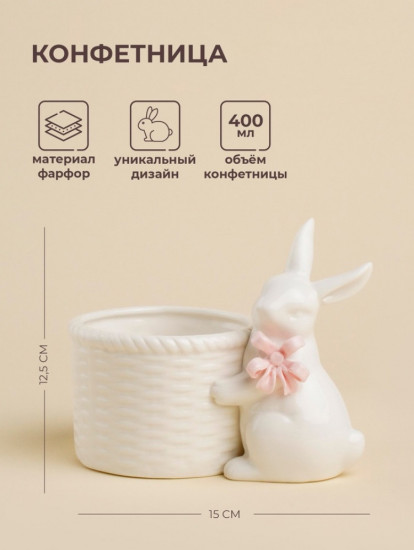 Конфетница «Лесные кролики»