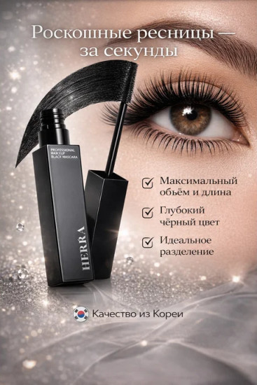 Тушь для ресниц «Black Mascara», оттенок Черный